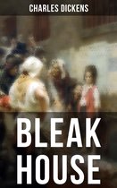 Boekomslag van Bleak House door Charles Dickens, met een klassiek schilderij van mensen in historische kleding.