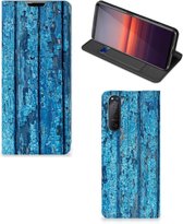 Telefoonhoesje Sony Xperia 5 II Magnet Case Wood Blue