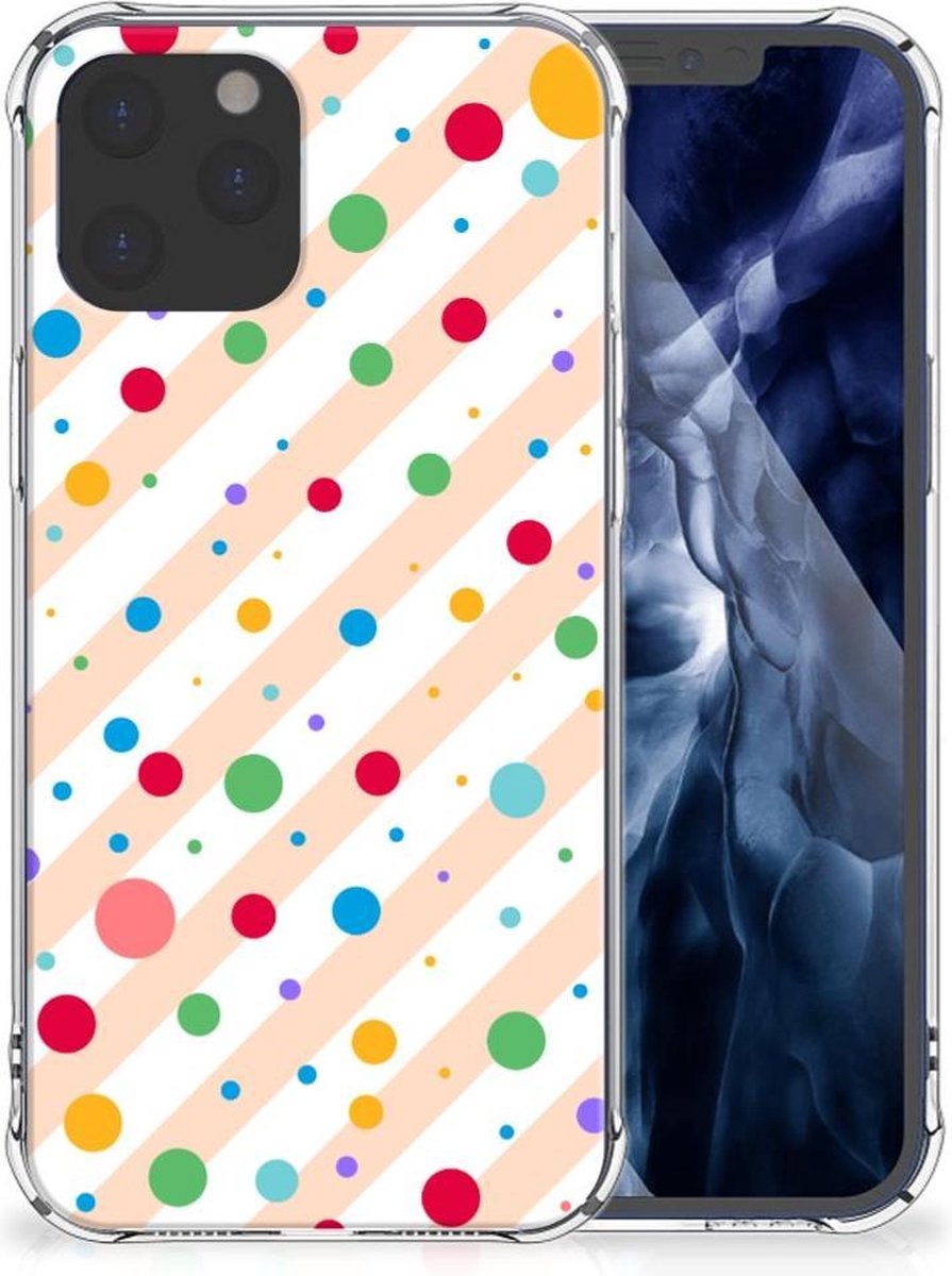 Back Cover voor iPhone 12 Pro Max Doorzichtige Silicone Hoesje Dots