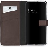 Samsung Galaxy S21 Plus Hoesje met Pasjeshouder - Selencia Echt Lederen Booktype - Bruin