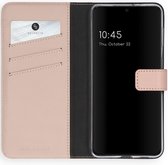 Samsung Galaxy S21 Plus Hoesje met Pasjeshouder - Selencia Echt Lederen Booktype - Roze