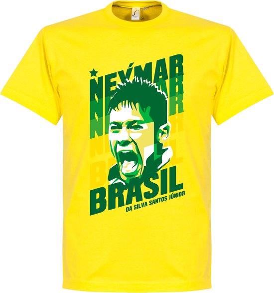 Neymar Portrait Brazilië T-Shirt - Junior/Jongens - 92