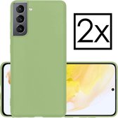 Samsung Galaxy S21 Plus Hoesje Cover Siliconen Case Hoes Groen - 2x