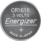 Pile bouton Energizer CR1616, diamètre 16 mm, 3 V.