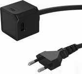 Designnest USB Cube Extended A + C - 4 USB poorten 2 x USB A en 2 x USB C - 1.5 meter kabel - zwart - Telefoon oplader - universele oplaad stekker – PowerCube