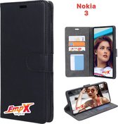 EmpX Telefoonhoesje - Book Case - Geschikt Voor Nokia 3 - Zwart