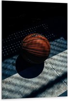 Dibond - Basketbal met Schaduwen  - 80x120cm Foto op Aluminium (Met Ophangsysteem)