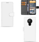 Telefoonhoesje Nokia 5.3 Wallet Bookcase Wit met Pasjeshouder
