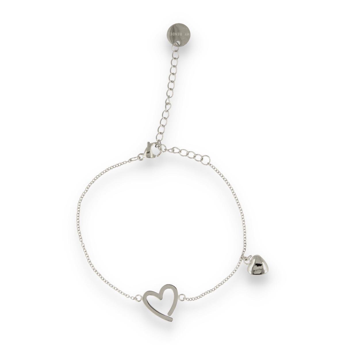 My Bendel zilveren bedelarmband hartjes - Zilveren armband met harten bedels - Met luxe cadeauverpakking