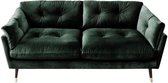 Vaste 3-zitsbank - Groen fluweel - L 207 x D 93 x H 84 cm - CALHERN