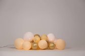 Cotton Ball Lights Premium lichtslinger goud - Touch of gold 20 lampjes