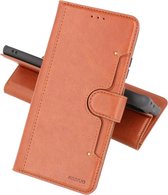 KAIYUE - Luxe Portemonnee Hoesje - Pasjeshouder Telefoonhoesje - Wallet Case - Geschikt voor Samsung Galaxy S21 Ultra - Bruin