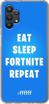 6F hoesje - geschikt voor Samsung Galaxy A32 5G -  Transparant TPU Case - Fortnite - Eat Sleep Fortnite Repeat #ffffff