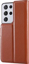 Shieldcase Samsung Galaxy S21 Ultra wallet bookcase - bruin