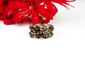 Ring in wit goud gezet met rookkwarts en diamant
