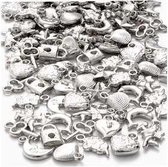 Zilveren bedels, afm 15-20 mm, gatgrootte 3 mm, , 80gr, circa 178 stuk