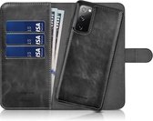 2-in-1 iPhone 12 Pro Leren Wallet Hoesje iPhone 12 Pro - Zwart - 3 Pasjes - Leer - Geschikt voor iPhone 12 Pro - Hoesje | Wallet | Bookcase | Cover | Achterkant | Hoes | iPhone 12 Pro Hoesje