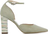 Peter Kaiser Pumps / Stiletto Dames / Damesschoenen - Suède    - Blokhak hoogte 8 cm - 75731 - Groen - Maat 38