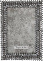 Clayre & Eef Fotolijst 12*2*17 cm / 10*15 cm Grijs Ijzer, Glas / Hout Rechthoek Fotokader Wissellijst Foto Frame
