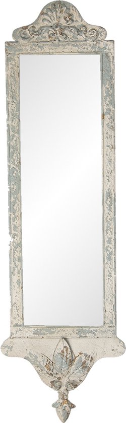 Clayre & Eef Miroir 23x72 cm Blanc Fer Rectangle Grand miroir