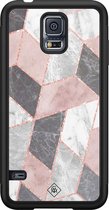Samsung S5 hoesje - Stone grid marmer | Samsung Galaxy S5 case | Hardcase backcover zwart