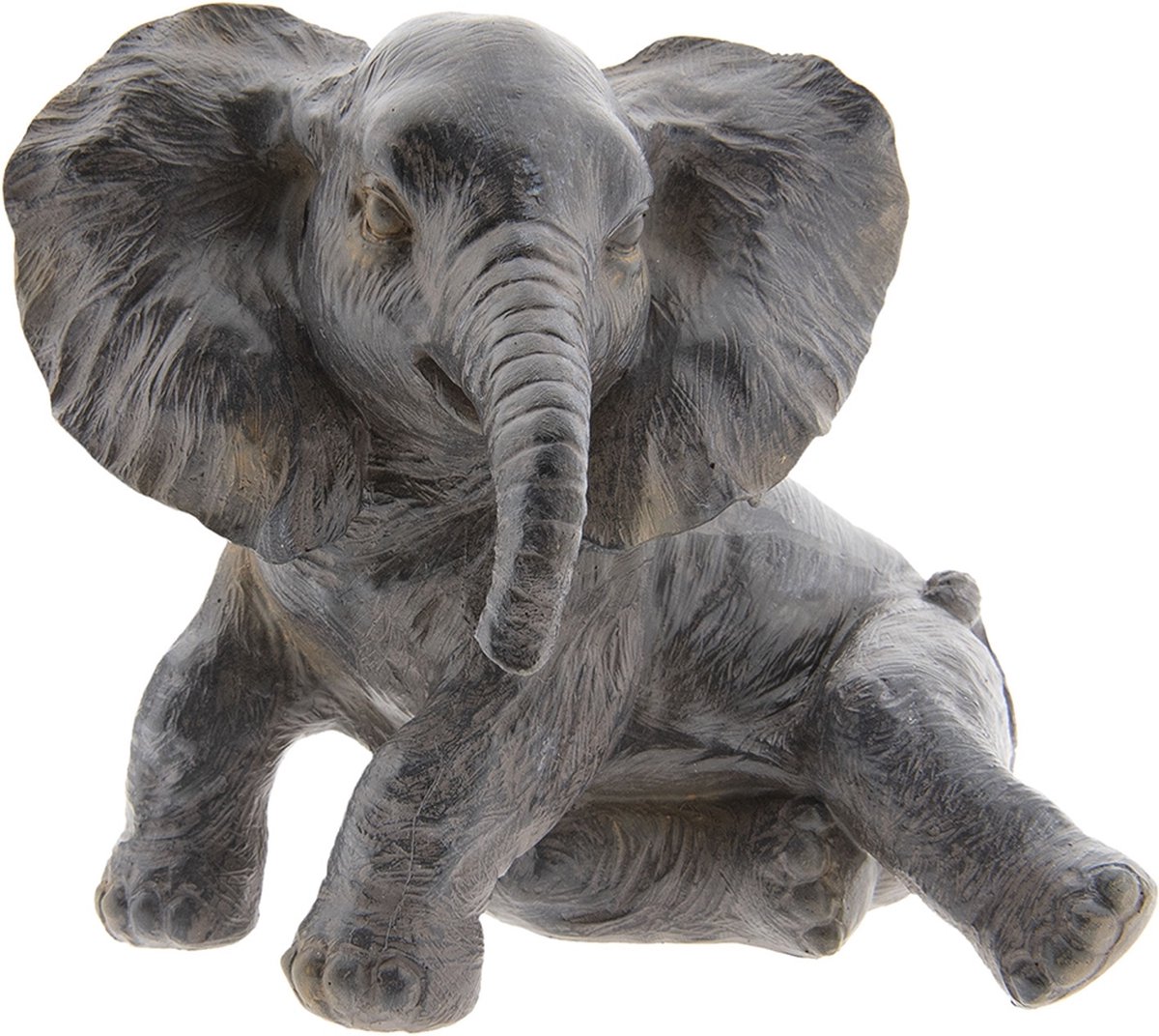 Decoratie Beeld Olifant 20*19*17 cm Grijs Kunststof Decoratief Figuur Decoratieve Accessoires Woonaccessoires