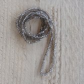 Melady Halsketting Dames 4mm*1m Grijs Kunststof Ketting Dames Kralenketting