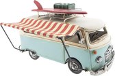 Clayre & Eef Decoratie Miniatuur Camper 28*14*18 cm Blauw Ijzer / kunststof Miniatuur Auto