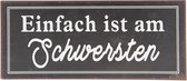 Clayre & Eef Tekstbord 30*13 cm Bruin Metaal Rechthoek Wandbord Quote Bord Spreuk