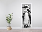 Luxe Deursticker Pinguïns - wit|zwart - Sticky Decoration - deurposter - decoratie - woonaccesoires - op maat voor jouw deur