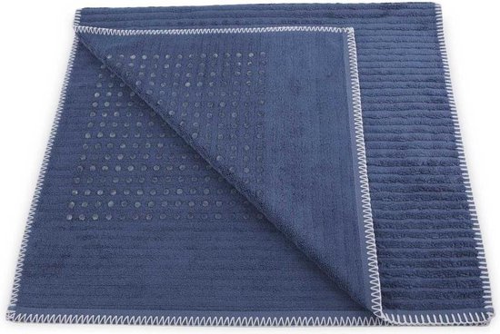 Hoogwaardige Bamboe Badmat Jeans Blauw | 70x140 | Anti-Slip Met Noppen | Heerlijk Zacht En Comfortabel