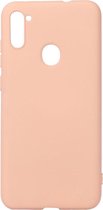 Shop4 - Samsung Galaxy A11 Hoesje - Zachte Back Case Mat Licht Roze