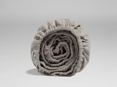 Yumeko hoeslaken velvet flanel stone bruin 140x200x30  - Biologisch & ecologisch