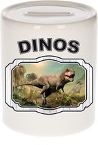 Dieren liefhebber t-rex dinosaurus spaarpot  9 cm jongens en meisjes - keramiek - Cadeau spaarpotten dinosaurussen liefhebber