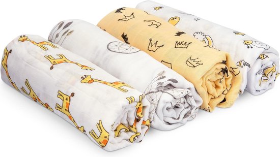 De neiging hebben schetsen consumptie Bamboe doeken voor baby's set 4 stuks - 4 x hydrofieldoek om borstvoeding  te... | bol.com