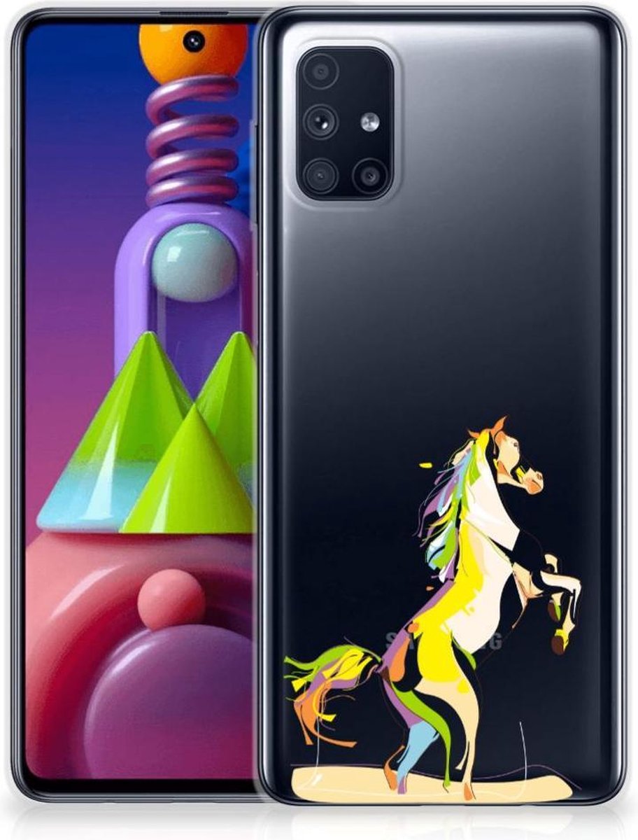 Samsung Galaxy M51 Telefoonhoesje met Naam Horse Color
