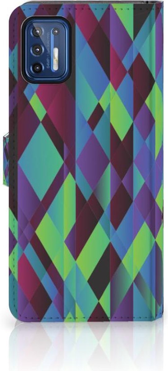 Motorola Moto G9 Plus Book Case Abstract Green Blue