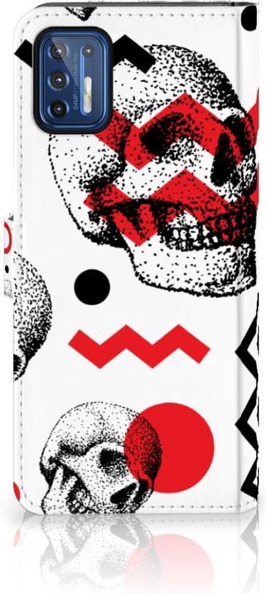 Telefoonhoesje met Naam Motorola Moto G9 Plus Skull Red