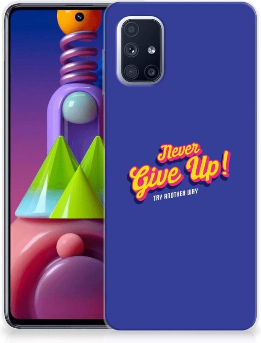 Samsung Galaxy M51 Siliconen hoesje met naam Never Give Up