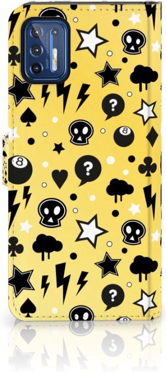 Telefoonhoesje met Naam Motorola Moto G9 Plus Punk Geel