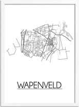 Wapenveld Plattegrond poster A3 + fotolijst wit (29,7x42cm) DesignClaud