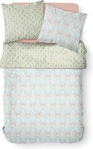 Beddengoed 2 persoons 240X260 Katoen bedrukt blauw Art deco SUNSHINE