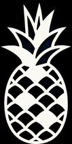 Houten Dierenkop • Houten Ananas • Dierenkop Ananas • Middel • Wit MDF • Houten Dier • Wandecoratie