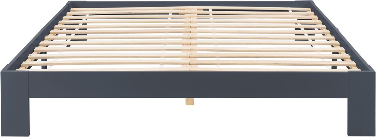 Houten bed Silkeborg met bedbodem 180x200 cm donkergrijs | premiumXL