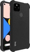 IMAK Google Pixel 5 Hoesje Dun TPU met Screenprotector Matte Zwart