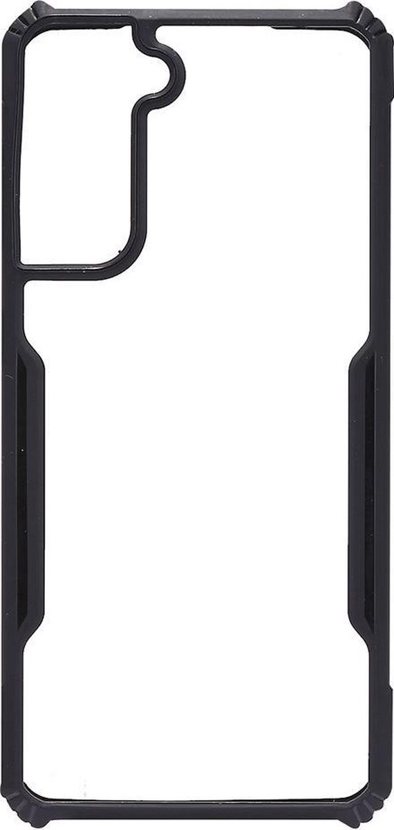 Shop4 - Samsung Galaxy S21 Hoesje - Harde Back Case Drop Proof Transparant Zwart