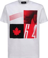 Dsquared2 - Heren Tee SS Leaf 64 Tee - Wit - Maat M