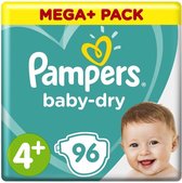 Pampers - Baby Dry - Maat 4+ - Megapack - 96 stuks - 10/15KG