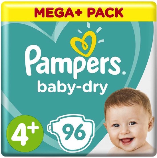 Pampers Baby Dry, taille 4+, 96 couches