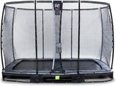 EXIT Elegant Premium inground trampoline rechthoek 214x366cm met Deluxe veiligheidsnet- zwart
